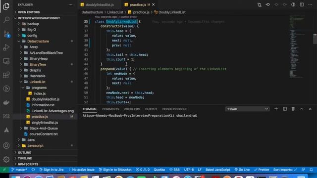 Data Structures in Javascript - Part 7 | Doubly Linkedlist in Datastructures