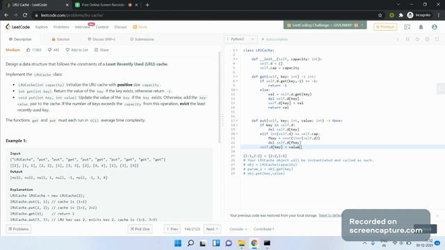 LRU Cache || Leetcode 146 смотреть онлайн
