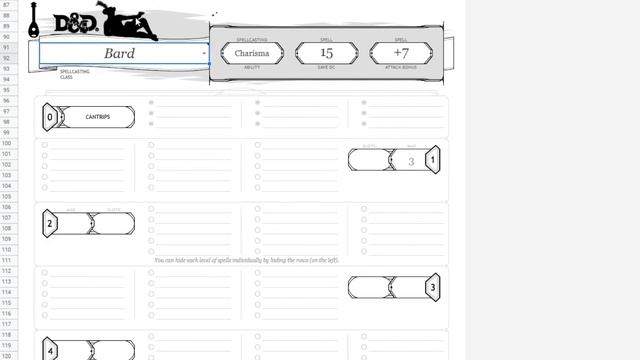 Dungeon and Dragon Online Character Sheet (Gsheet) смотреть онлайн