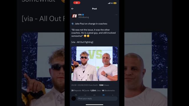 Jake Paul says this about BJ Flores