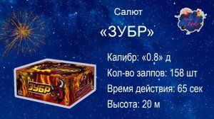 Салют  "ЗУБР" ( 158 залпов, 0.8 калибр)