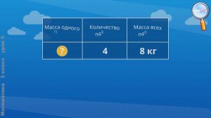 Математика 3 класс (Урок№9 - Связь между величинами: масса одного предмета, масса всех предметов.)