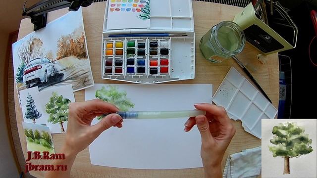 Как нарисовать дерево акварелью