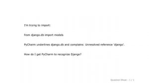 Django : Unresolved reference: 'django' error in PyCharm