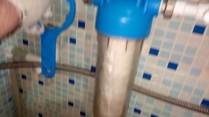 Замена картриджа магистрального фильтра, подачи холодной воды в котёл.