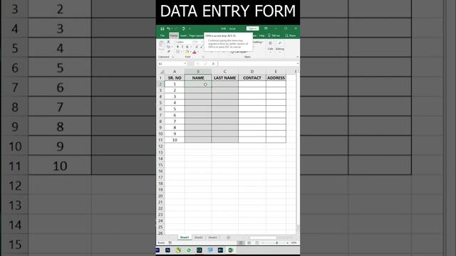 Data Entry Form Create in excel | Automatically Data Entry | #excel #excelhacks #excelformula
