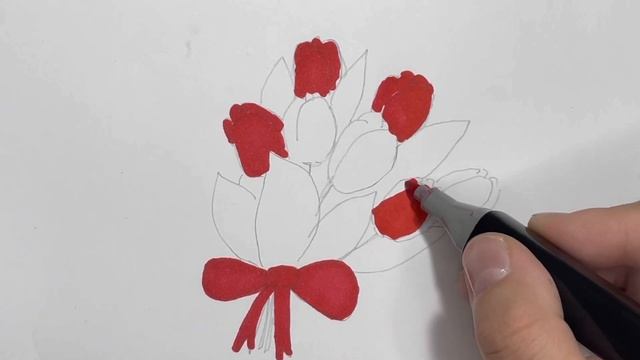 Как нарисовать букет цветов ? смотреть онлайн