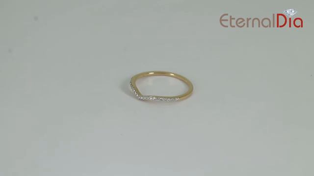 EternalDia Round Cut 0.08 ct White Natural Diamond V Shape Half Eternity Band Ring In 10k Solid Gol смотреть онлайн