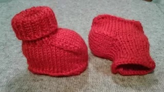 Детские пинетки спицами (часть 2). Как закрыть петли спицами. смотреть онлайн