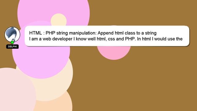 HTML : PHP string manipulation: Append html class to a string