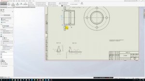 Solidworks. Урок 22.6 Чертёж СТАКАНа подшипникового узла - создание чертежа