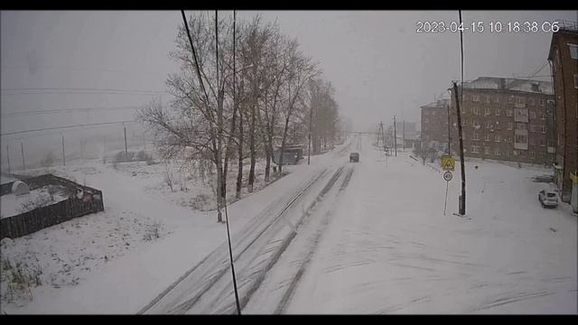 Тулун.Апрельский снег. 15.04.2023г