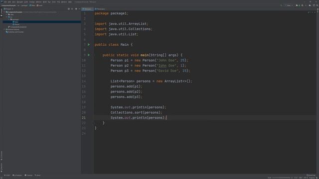 Demonstrating the Comparator-interface in Java