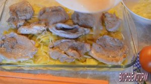 Рецепт Мясо по  Французски с картофелем в духовке | Как приготовить мясо по французки