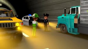 Cartoon for kids. Police chase yellow ferrari. Handy Andy children Cartoonsp2p2