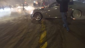 CTS-V FROM THE BAY AREA CAME OUT AND SHUT IT DOWN AT LA TAKEOVER!!! *huge crash*