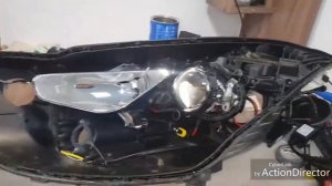 HYUNDAI  i40 (хендай i40) ремонт фар, установка Bi-Led