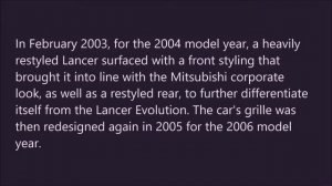 Mitsubishi Lancer [Sixth Generation]  - Genuine Accessories - Stock Photos  [Cedia] [Virage] [CS2]