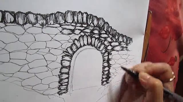 Pen Sketch | How to Draw a Stone Bridge смотреть онлайн
