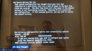162 System Options Not Set - Arcade unit won't boot - How to fix?