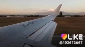 Landing in Zvartnots airport, Yerevan, Armenia. Ararat mount