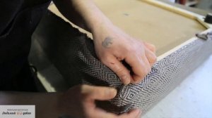 Перетяжка пуфика из #икеа #обивка #перетяжкамебели