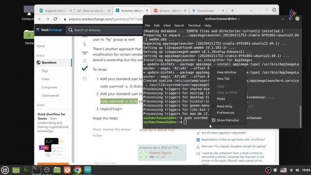 Arduino IDE 2.0 On Linux Mint 21 Cinnamon, 10/27/2022