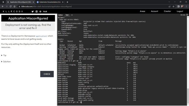 Application Misconfigured - Killer Shell CKA Killercoda Solution