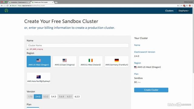 08 Kafka Elasticsearch Consumer and Advanced Configurations 002 Setting up Elasticsearch in the clo смотреть онлайн