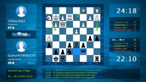 Анализ шахматной партии: Oldnick62 - Guest43909370, 0-1 (по ChessFriends.com)