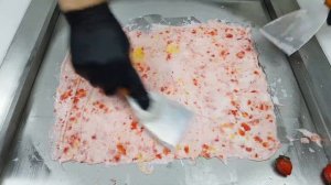 Мороженое из Апельсина и Клубники | Orange & Strawberry Ice Cream Rolls | ASMR | Mukbang