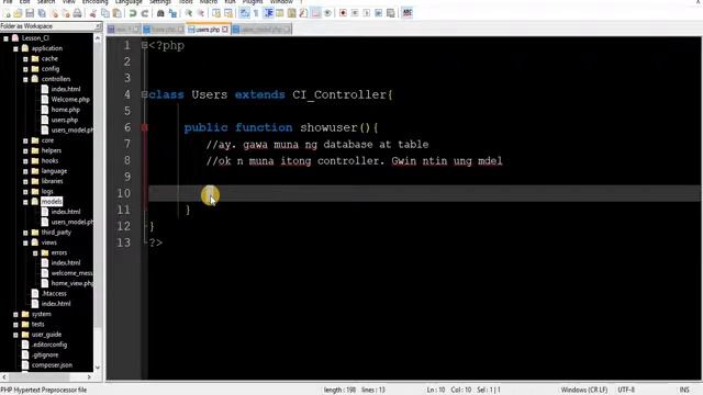 Codeigniter Creating Users Controller and Model Method смотреть онлайн