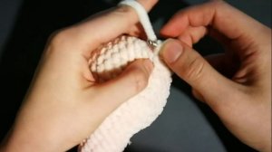 Зефирная зайка из плюшевой пряжи/Игрушка из плюшевой пряжи крючком/Teddy bunny crocheted /