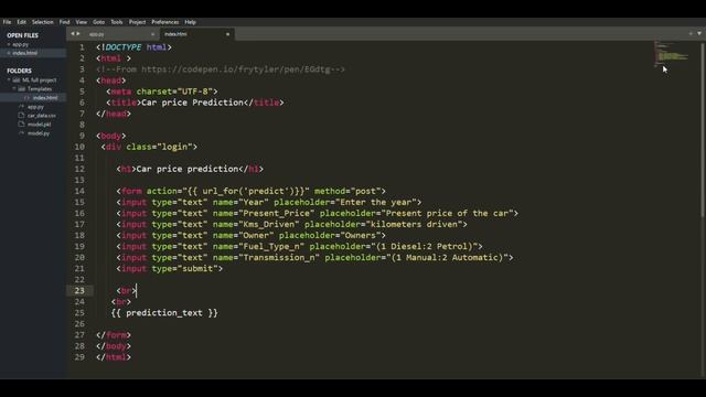END TO END Machine learning Project deployment on Flask server. смотреть онлайн