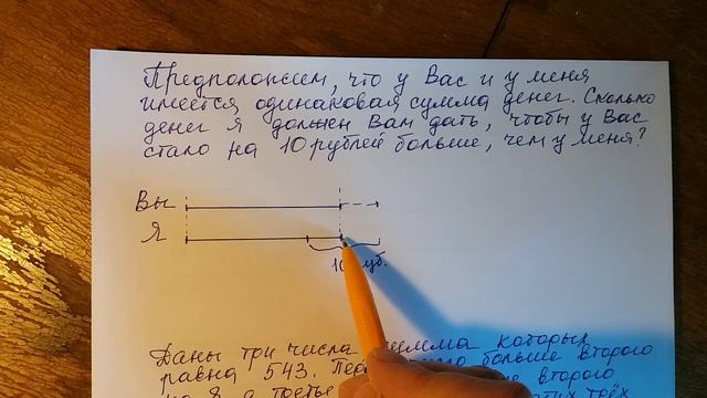 Математика 5 класс. Нахождение двух чисел по их сумме и разности.