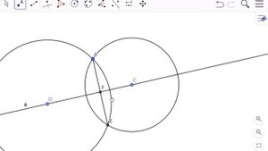 Из точке опустите перпендикуляр на прямую с помощью циркуля и линейки, проведя не более трех линий.