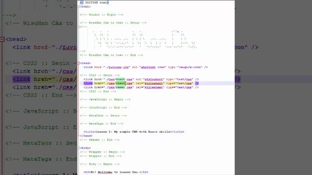 Video "003 - Lesson "Comments in the PHP (HTML) document"