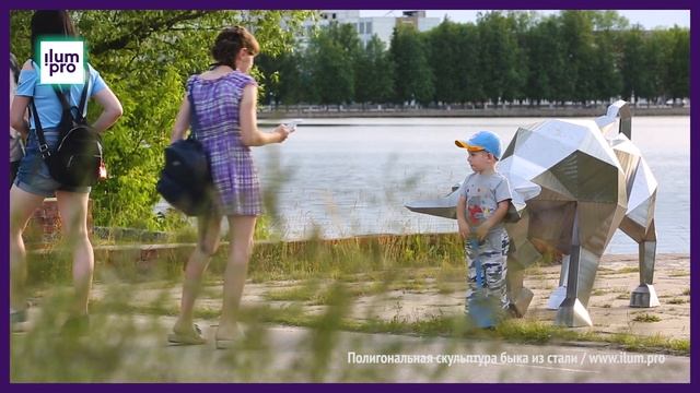 Полигональная фигура быка из стали - символ 2021 года / Айлюм Про
