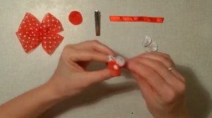 Заколка-бант Счастье в горошек.Канзаши МК/Hairpin-bow Polka Dots.DIY Kanzashi