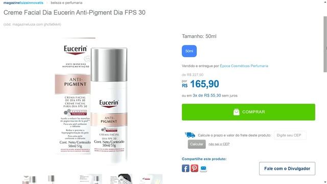 Creme Facial Dia Eucerin Anti-Pigment Dia FPS 30 смотреть онлайн