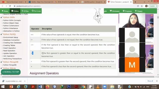 Python Operators-3 (Keywords, identifiers, Comparison Operators)