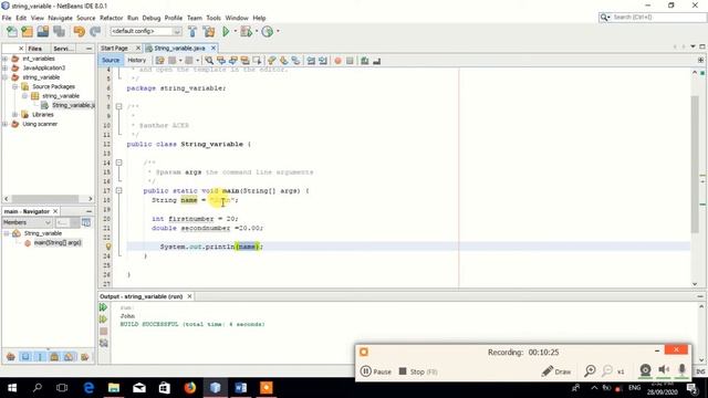 Declaration of variables in java for beginners -Lesson2