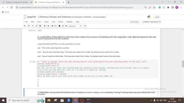 Advance Strings and Indexes | 2023 | Strings in Python