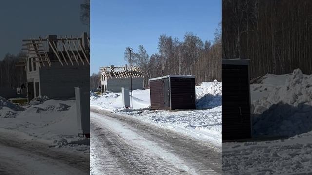 Коттеджный поселок Аляска в Новосибирске зимой. Участки и дома в продаже