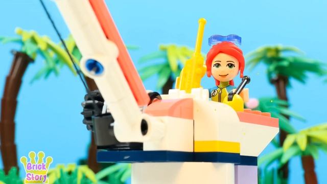 LEGO Friends❤ Rescue mission boat - Stop motion animation for kids смотреть онлайн