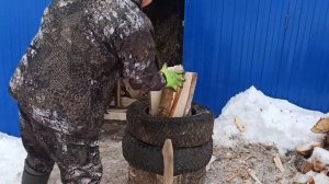 Колка дров легко, быстро, не напрягаясь, приспособа за пять минут для колки дров.