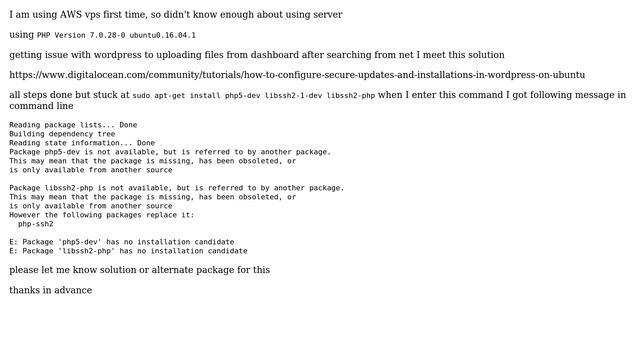 Ubuntu: Geeting issue with installing php5-dev libssh2-1-dev libssh2-php смотреть онлайн