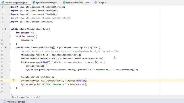 Java AtomicInteger Super Simple Example смотреть онлайн