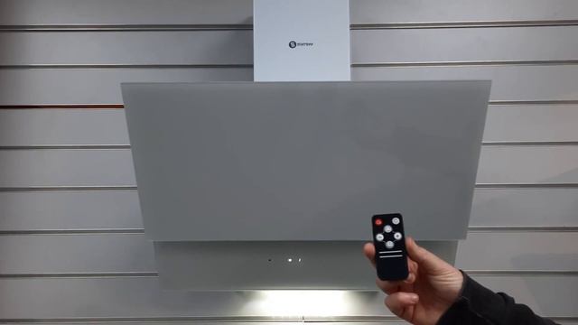 SCHTOFF Albina 60 white - наклонная белая вытяжка в современный интерьер. Сенсорное управление.