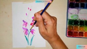 Watercolor Flower painting series | Loose watercolor Flowers | Gladiolus | How I painted gladiolus